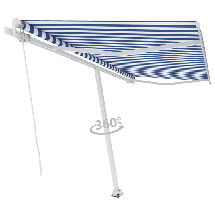Vidaxl Laifel détaché étend manuellement 400x300 cm bleu et blanc