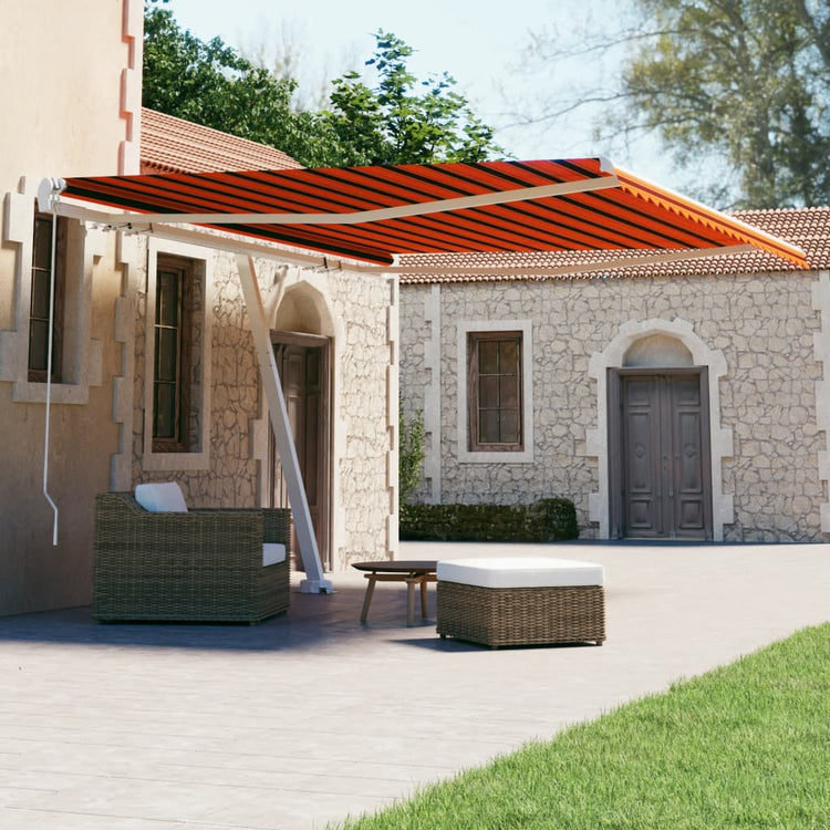 Vidaxl Luifel détaché étend manuellement 400x300 cm en brun orange