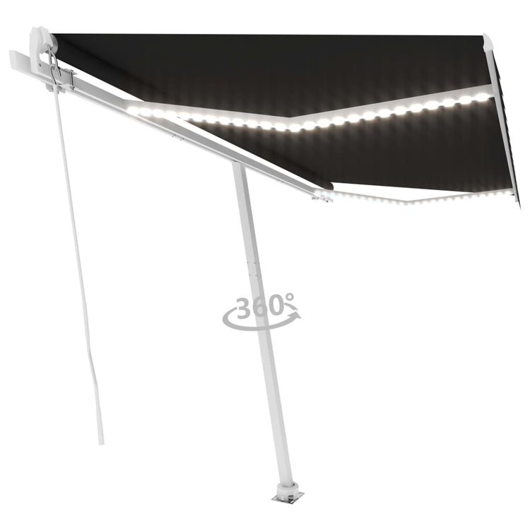 Vidaxl Luifel extensible manuellement avec une couleur anthracite LED 400x300 cm