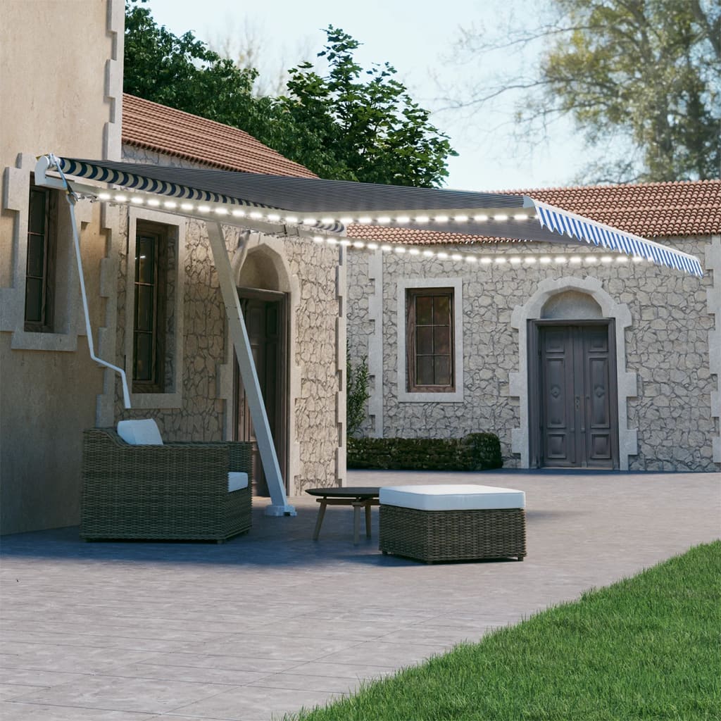 Vifaxl laifel avec led et capteur de vent électrique 400x300 cm bleu et blanc