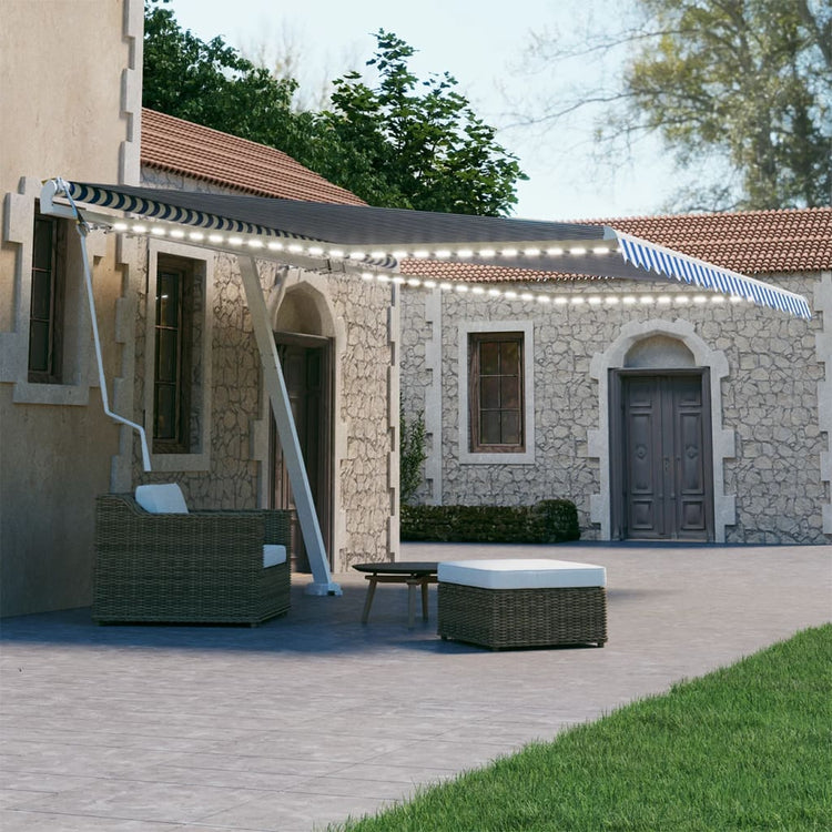 Vifaxl laifel avec led et capteur de vent électrique 400x300 cm bleu et blanc