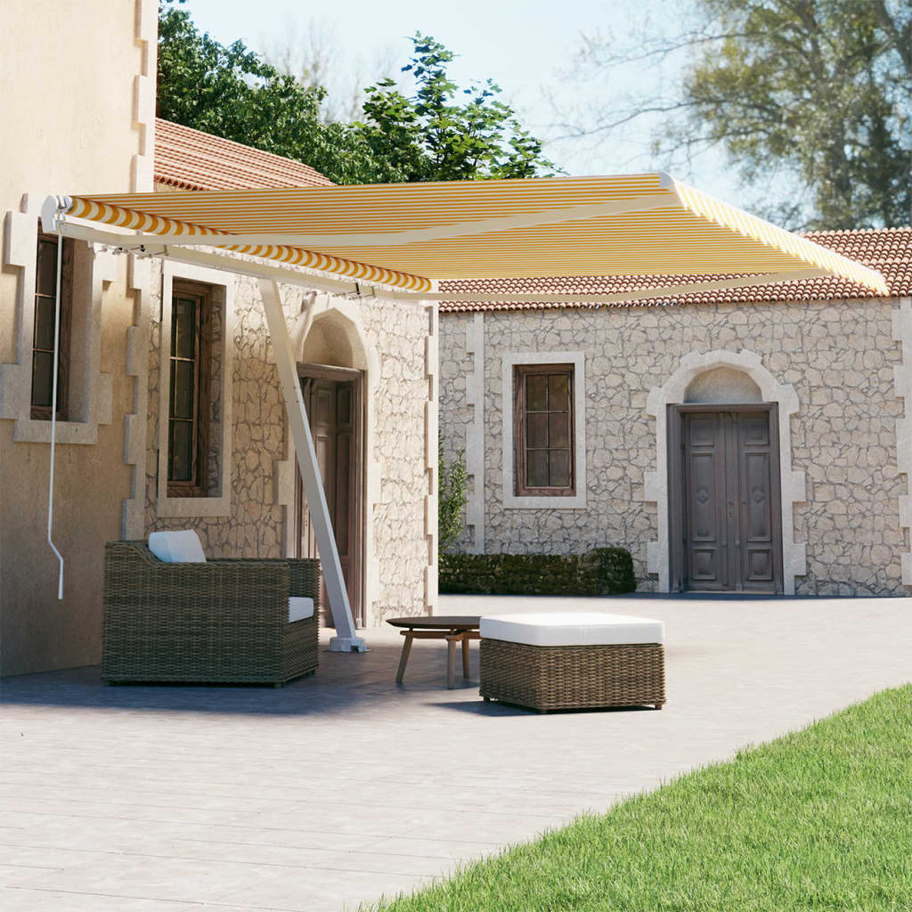 Vidaxl Laifel détaché étend manuellement 450x300 cm jaune et blanc