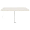 Vidaxl Luifel extensible manuellement avec la Crème à LED 450x300 cm -Colore