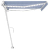 Vidaxl luifel automatique avec led et capteur de vent 450x300 cm blanc bleu