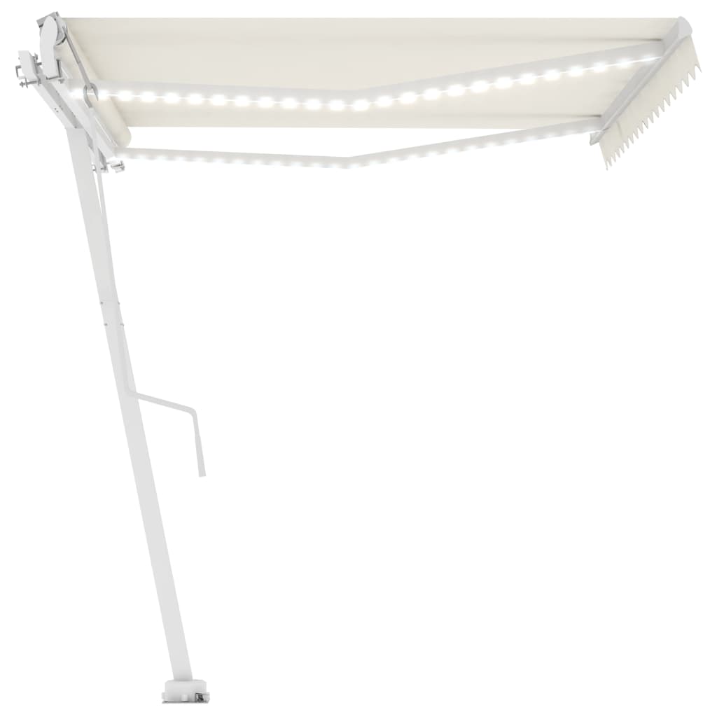 Vidaxl Luifel Automatique avec led et capteur de vent 450x300 cm couleur crème