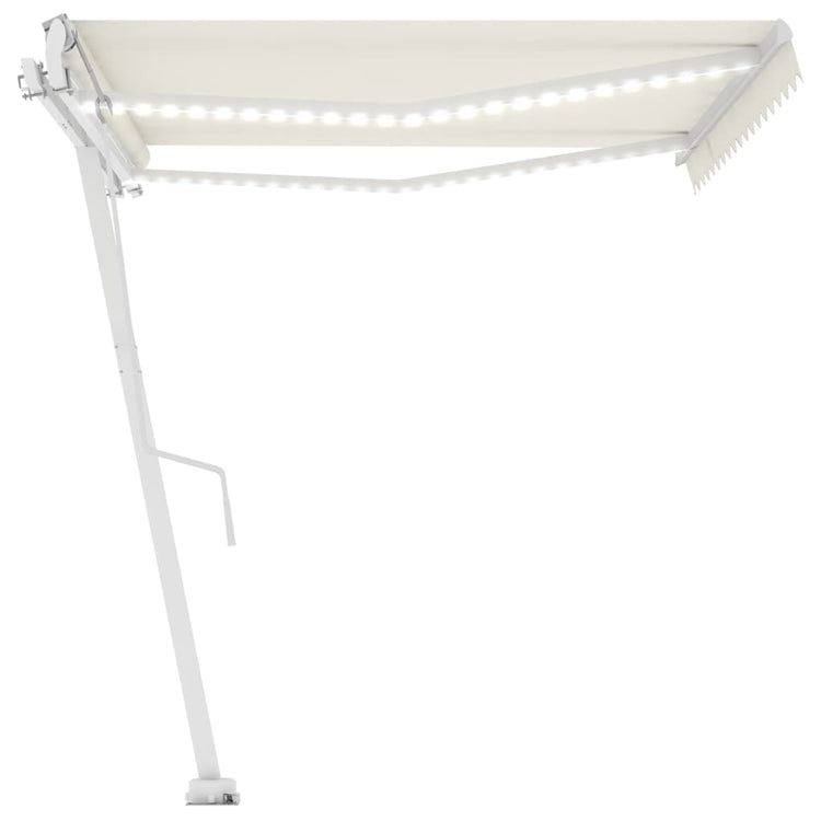 Vidaxl Luifel Automatique avec led et capteur de vent 450x300 cm couleur crème