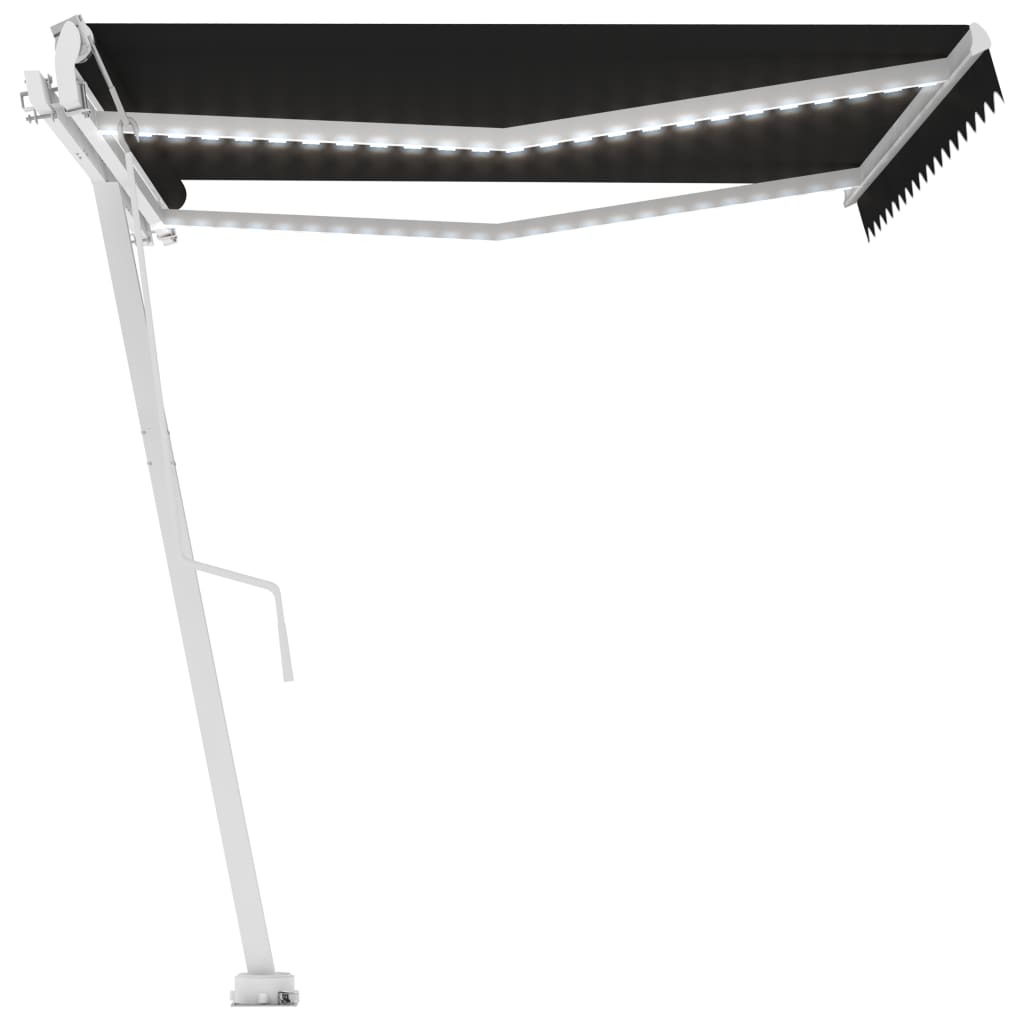 Vidaxl Luifel Automatique avec led et capteur de vent 450x300 cm anthracite
