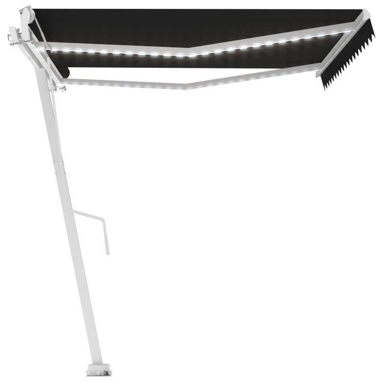 Vidaxl Luifel Automatique avec led et capteur de vent 450x300 cm anthracite