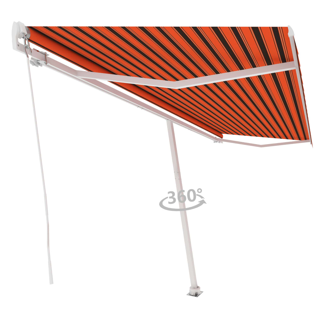 Vidaxl Luifel détaché étend manuellement 500x300 cm en brun orange