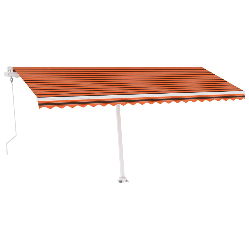 Vidaxl Luifel Automatique avec capteur de vent LED 500x300 cm Brun orange