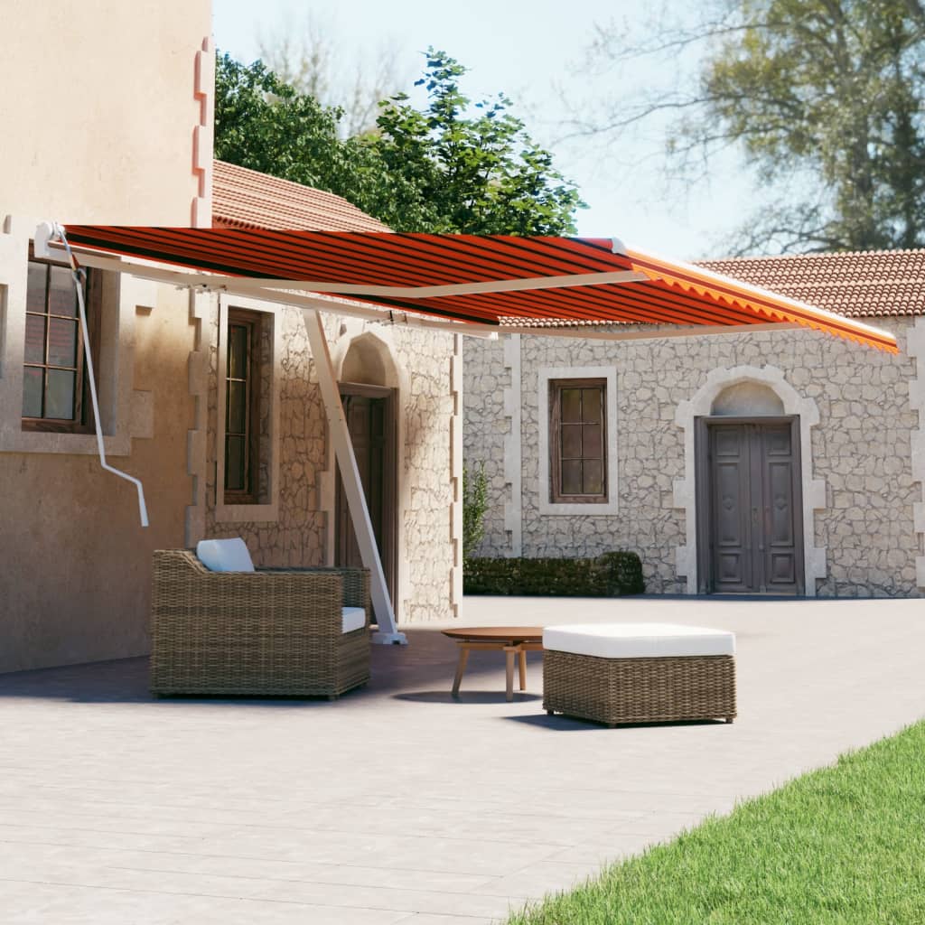 Vidaxl Luifel détaché étend manuellement 600x300 cm en brun orange