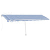 Vidaxl Luifel extensible manuellement avec LED 600x300 cm bleu et blanc