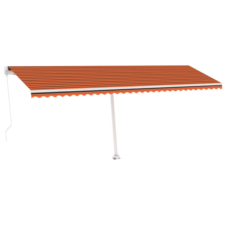 Vidaxl luifel extensible manuellement avec LED 600x300 cm orange et marron