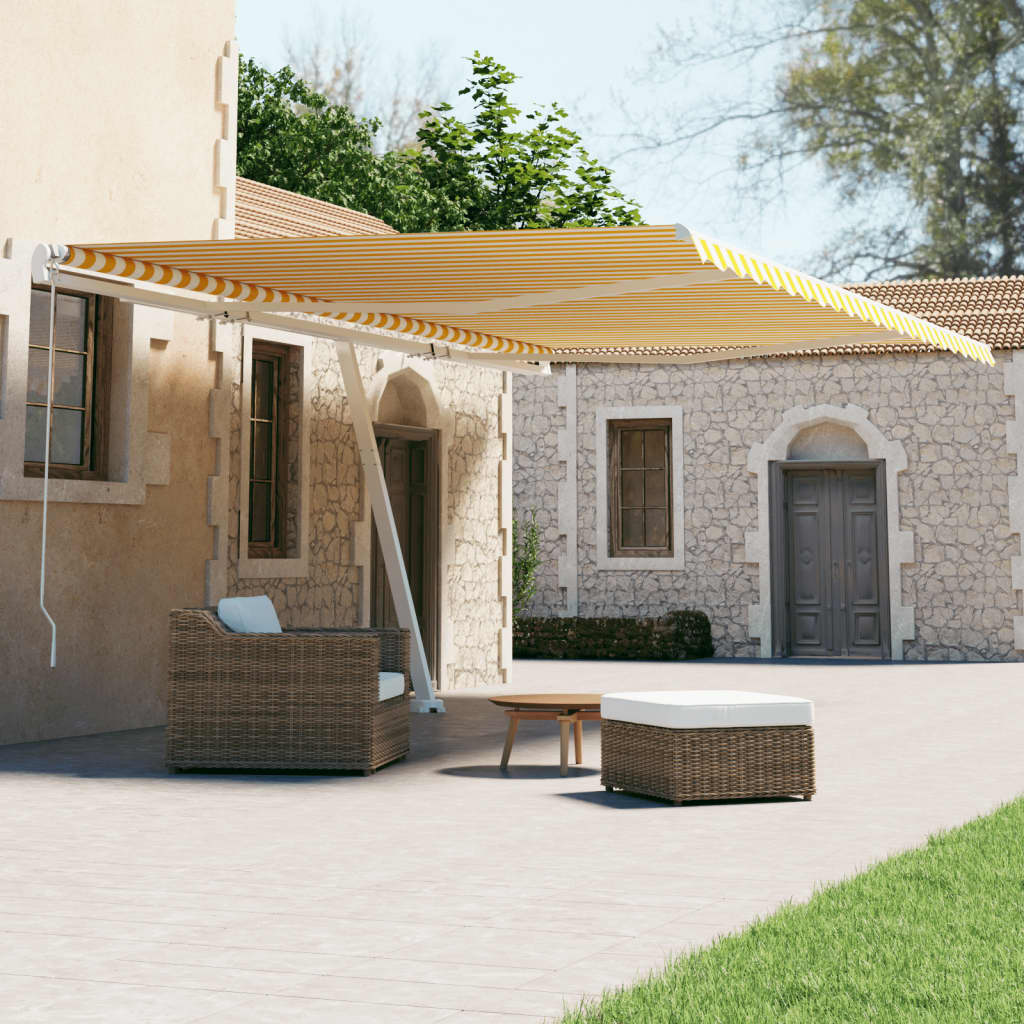 Vidaxl Luifel - Free - Automatique 600x300 cm jaune et blanc