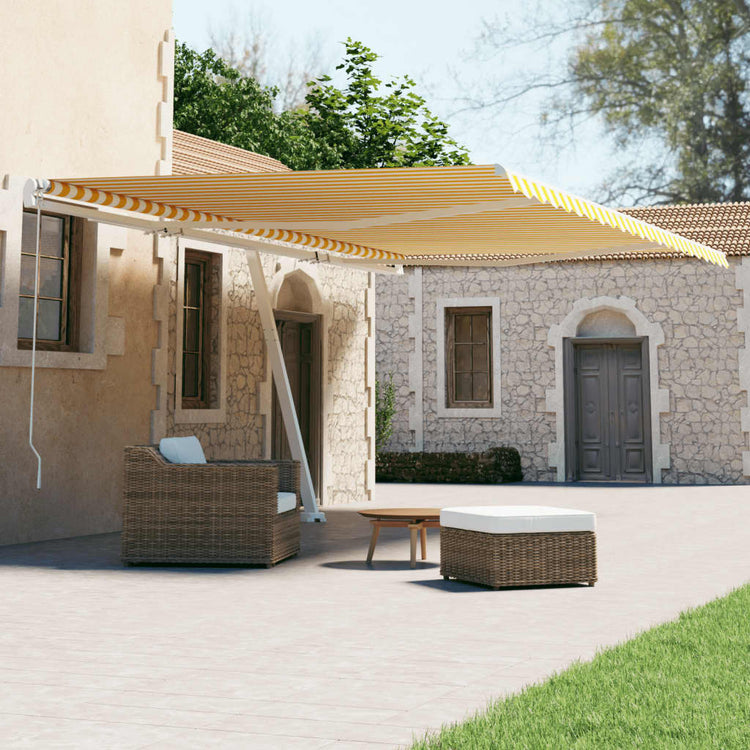 Vidaxl Luifel - Free - Automatique 600x300 cm jaune et blanc