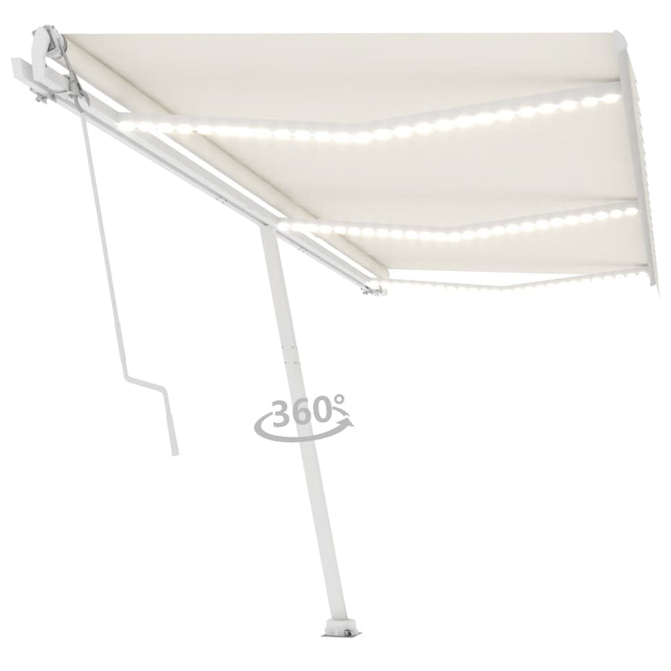 Vidaxl Luifel Automatique avec led et capteur de vent 600x300 cm couleur crème