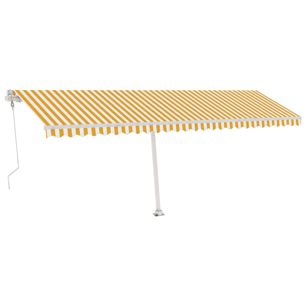 Vidaxl Luifel automatique avec led et capteur de vent 600x300 cm jaune et blanc