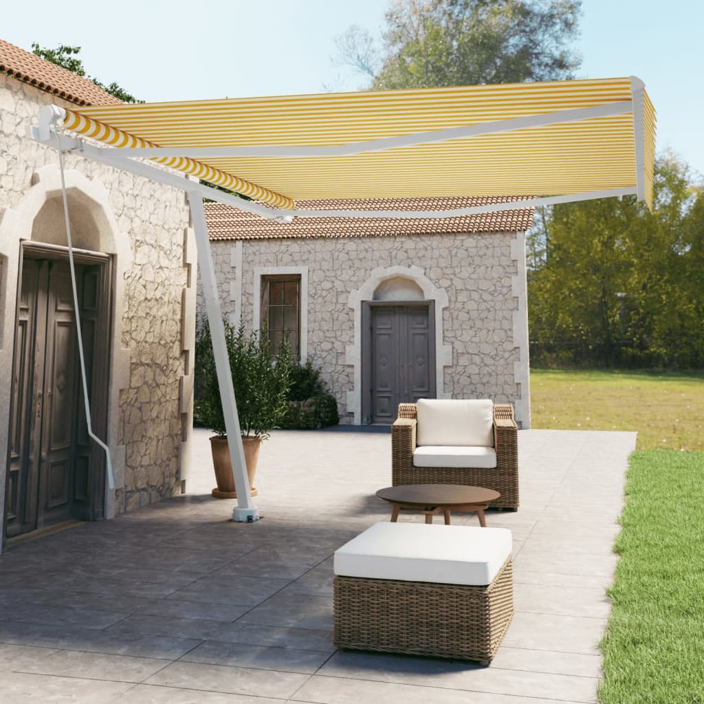 Vidaxl Laifel détaché retire manuellement 400x350 cm jaune et blanc