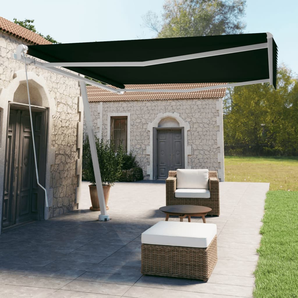 Vidaxl Luifel détaché étend manuellement l'anthracite 400x350 cm