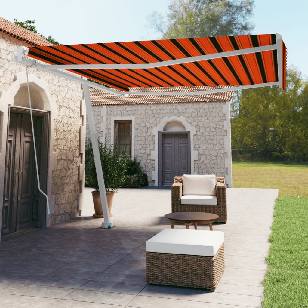 Vidaxl Luifel détaché étend manuellement 400x350 cm en brun orange