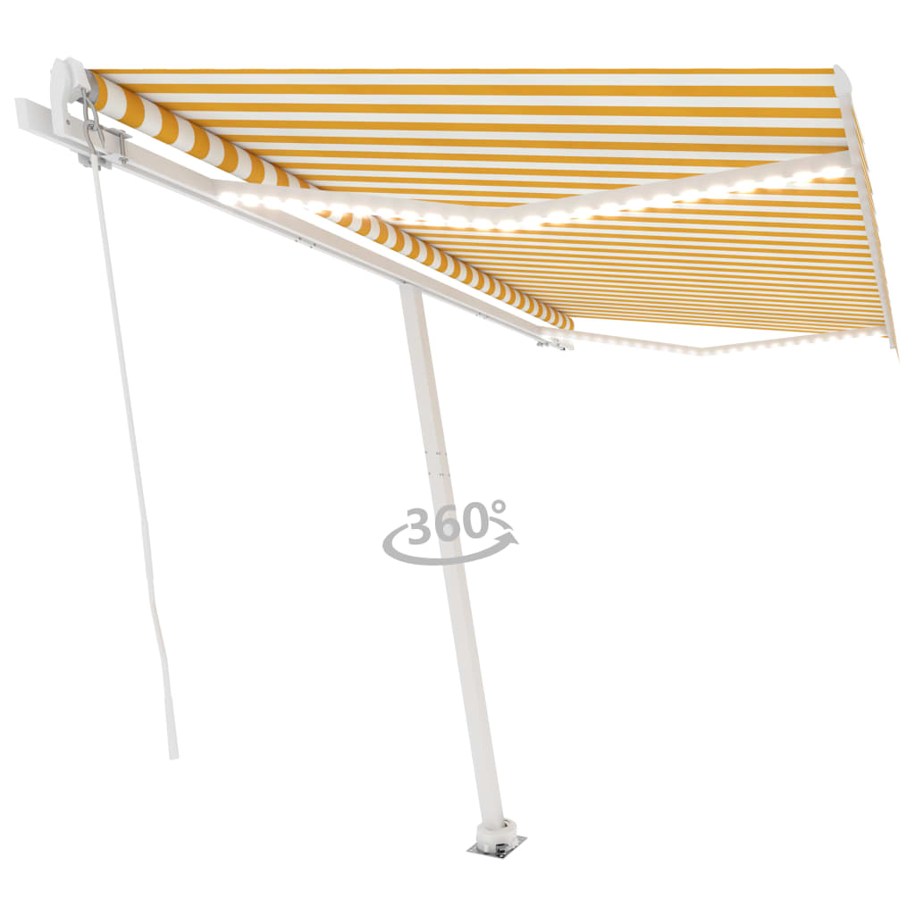 Vidaxl Laifel extensible manuellement avec LED 400x350 cm jaune et blanc