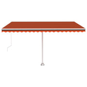 Vidaxl Luifel extensible manuellement avec LED 400x350 cm orange et marron - afbeelding 3
