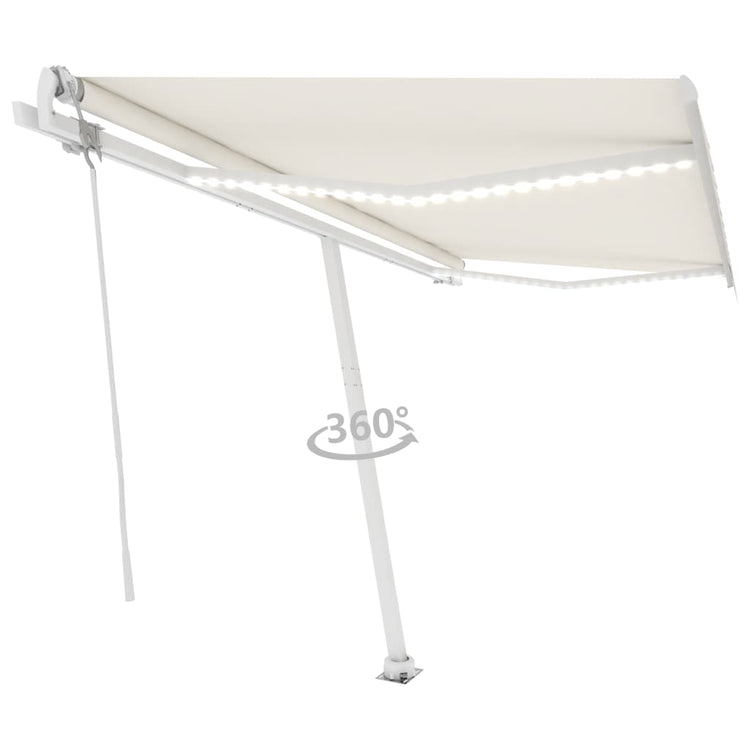Vidaxl Luifel Automatique avec led et capteur de vent 400x350 cm couleur crème