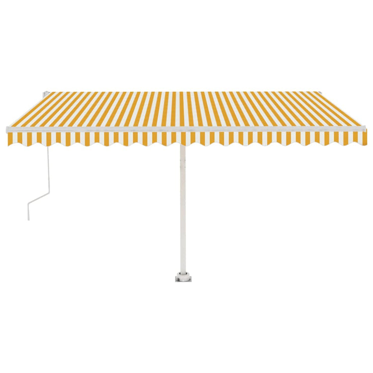 Vidaxl Luifel automatique avec led et capteur de vent 400x350 cm jaune et blanc