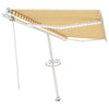 Vidaxl Luifel automatique avec led et capteur de vent 400x350 cm jaune et blanc