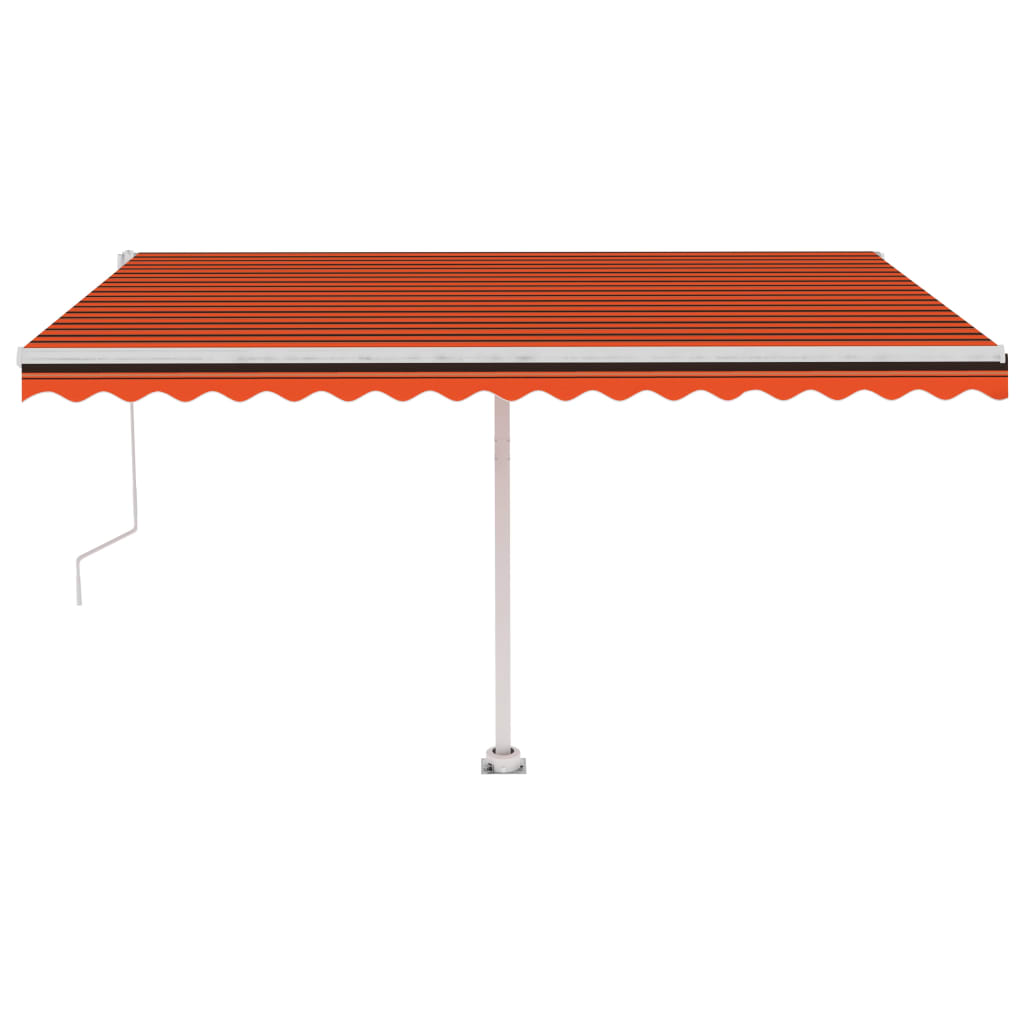 Vidaxl luifel automatique avec capteur de vent LED 400x350 cm brun orange