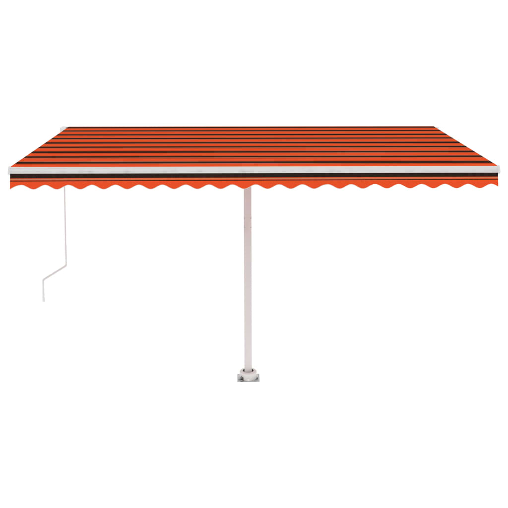 Vidaxl Luifel détaché étend manuellement 450x350 cm en brun orange