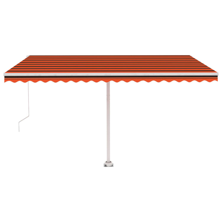 Vidaxl Luifel détaché étend manuellement 450x350 cm en brun orange