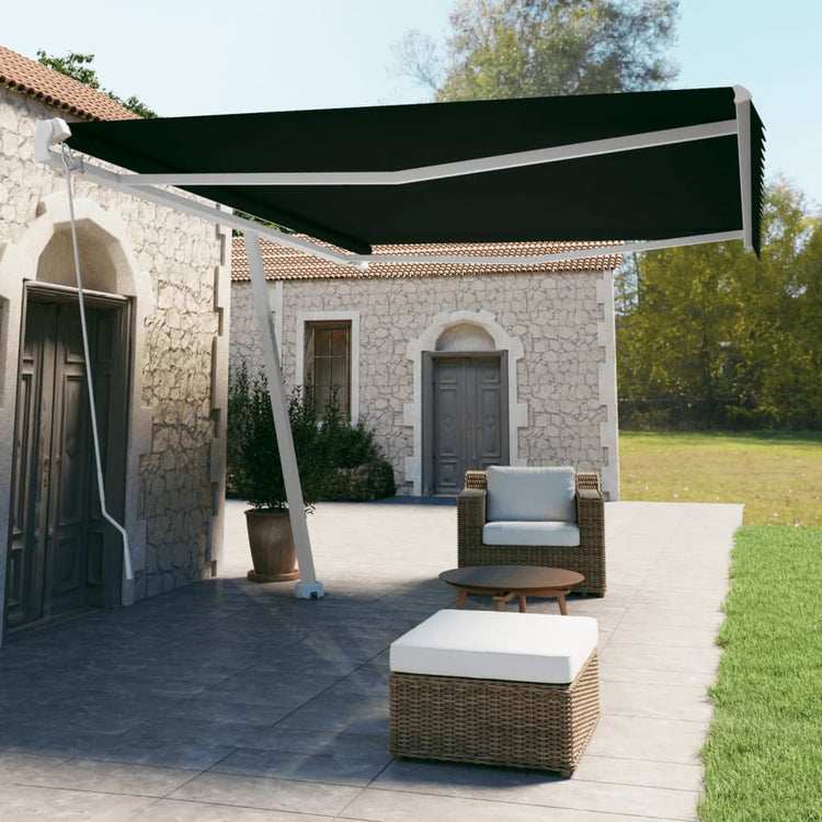 Vidaxl Luifel détaché étend manuellement l'anthracite 500x350 cm