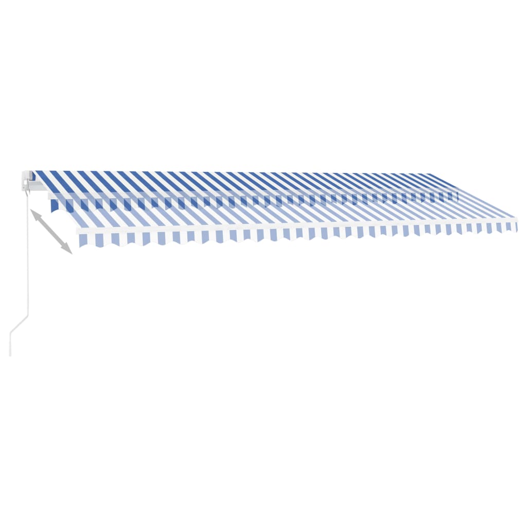 Vidaxl Luifel extensible manuellement avec LED 500x350 cm bleu et blanc