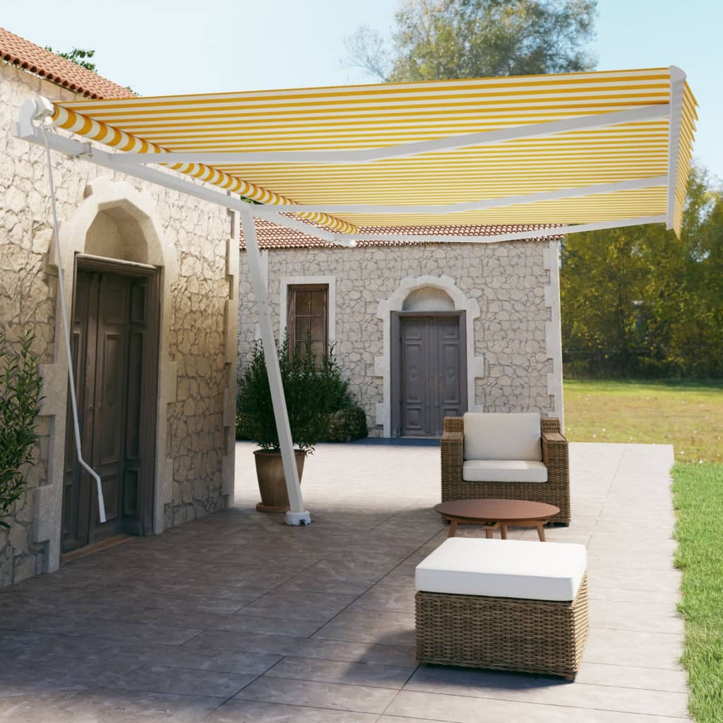 Vidaxl Laifel détaché retire manuellement 600x350 cm jaune et blanc
