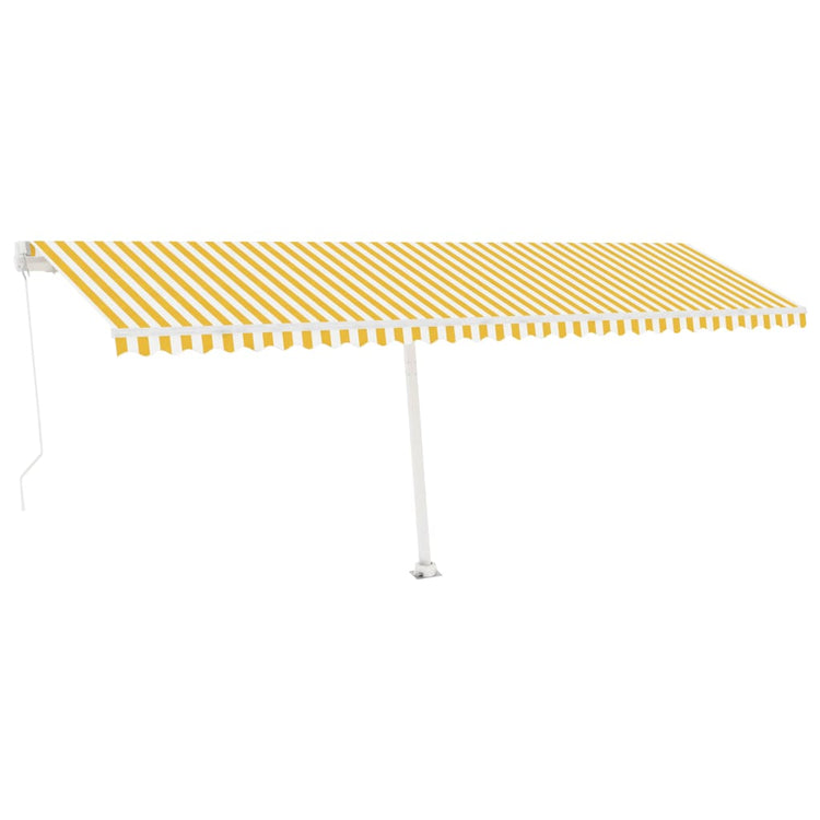 Vidaxl luifel extensible manuellement avec LED 600x350 cm jaune et blanc