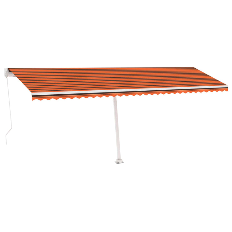 Vidaxl Luifel extensible manuellement avec LED 600x350 cm orange et marron