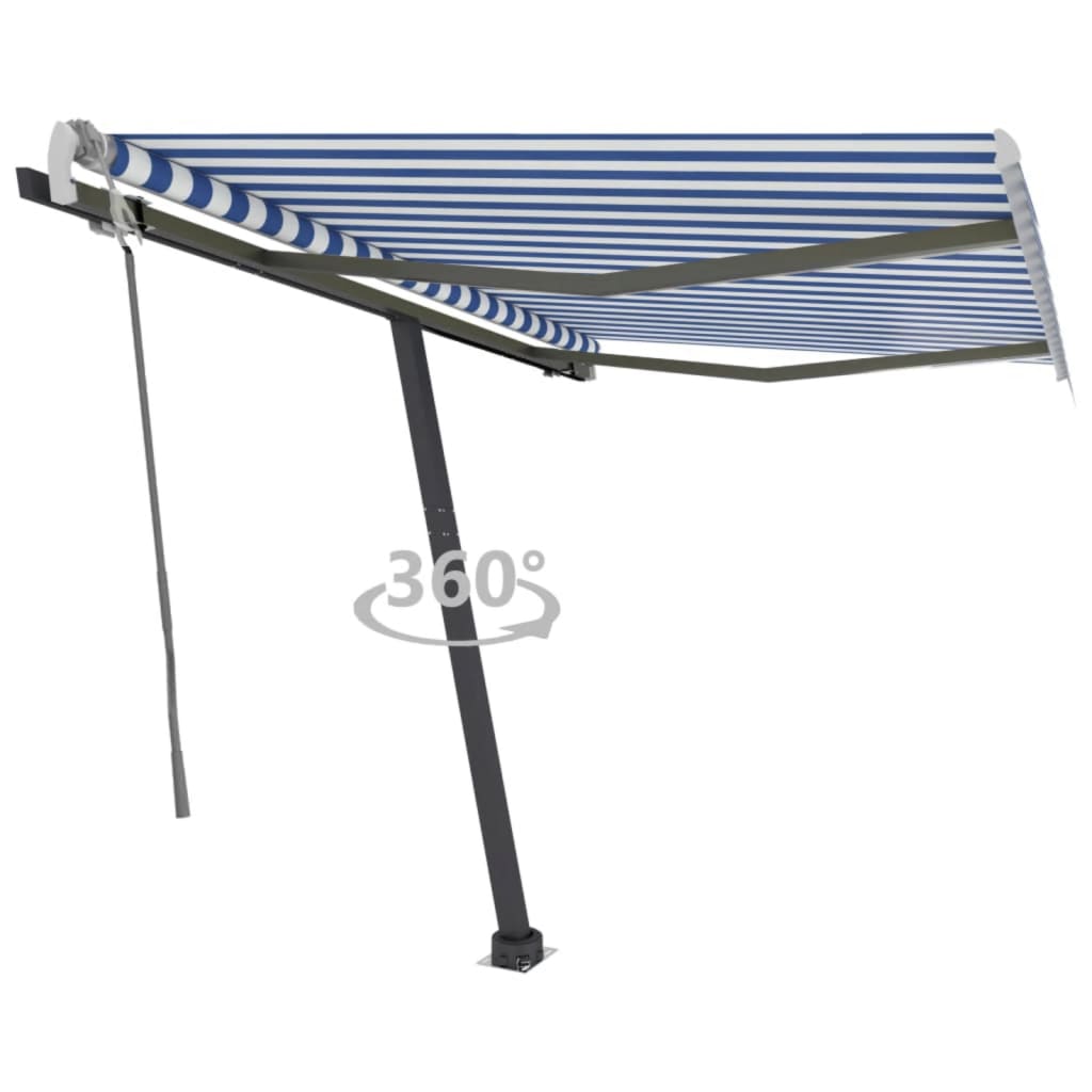 Vidaxl Laifel détaché étend manuellement 300x250 cm bleu et blanc