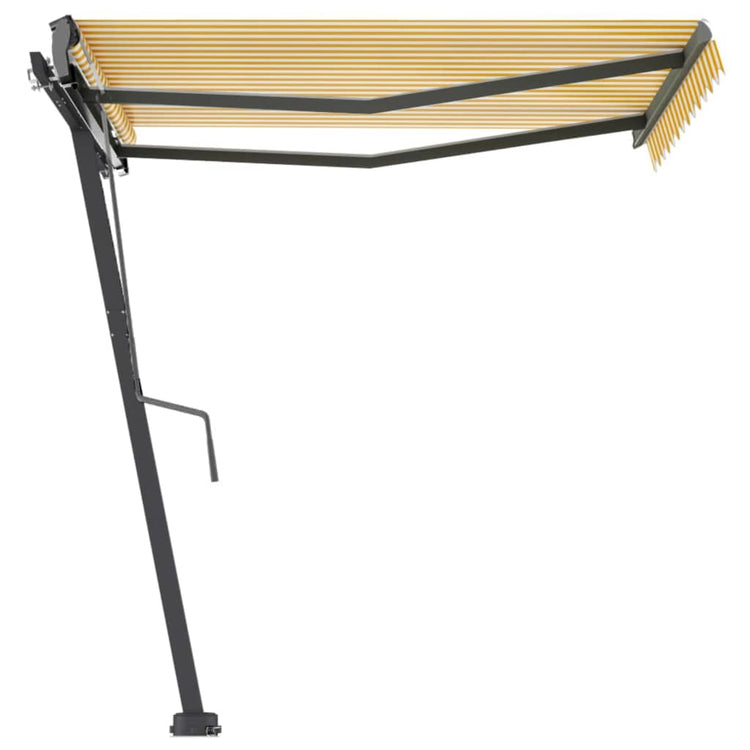 Vidaxl Luifel détaché étend manuellement 300x250 cm jaune et blanc