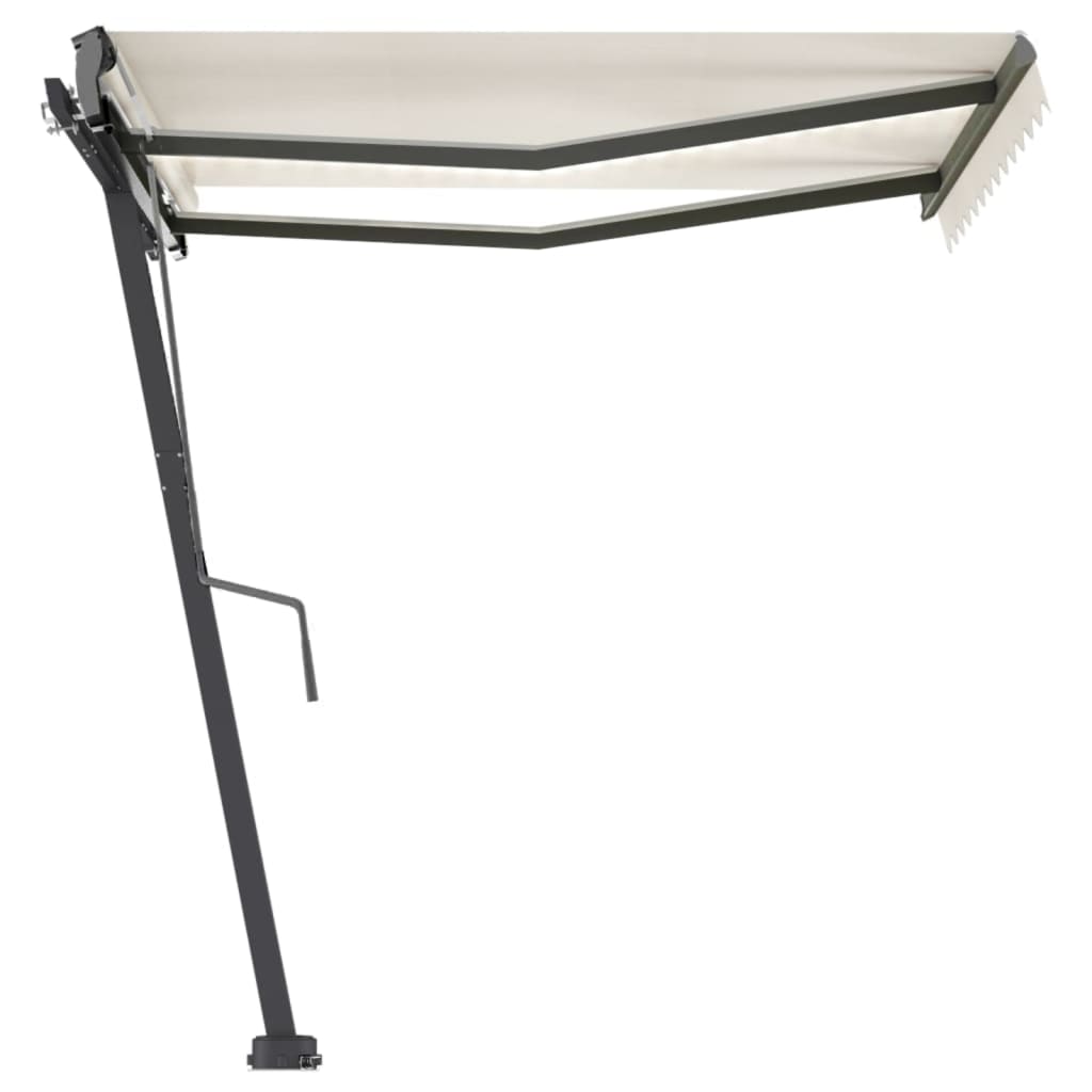 Vidaxl Luifel extensible manuellement avec la Crème LED 300x250 cm -Colored