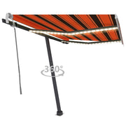 Vidaxl luifel extensible manuellement avec LED 300x250 cm orange et marron - afbeelding 1