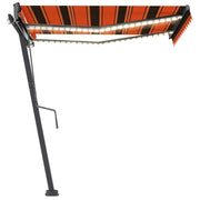 Vidaxl luifel extensible manuellement avec LED 300x250 cm orange et marron - afbeelding 3