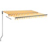 Vidaxl Luifel automatique avec led et capteur de vent 300x250 cm jaune et blanc