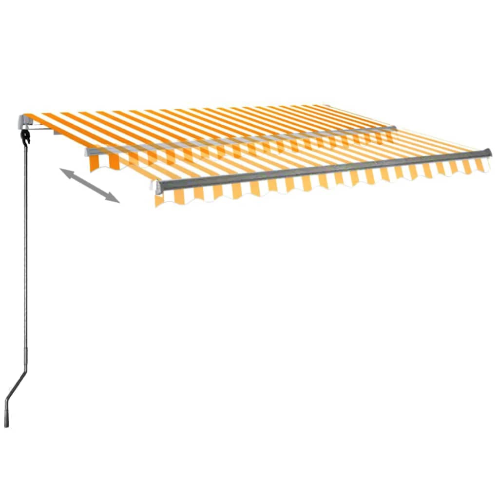 Vidaxl Luifel automatique avec led et capteur de vent 300x250 cm jaune et blanc