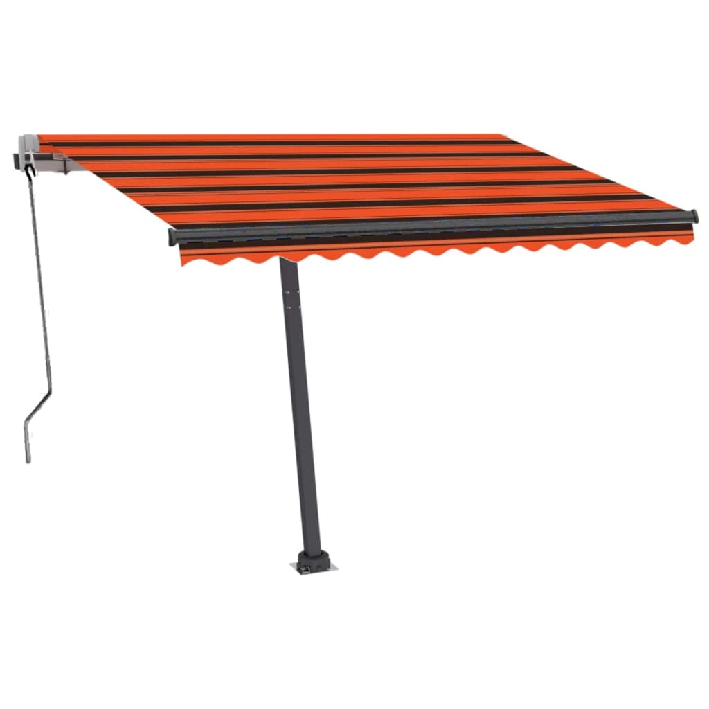 Vidaxl luifel automatique avec capteur de vent LED 300x250 cm brun orange