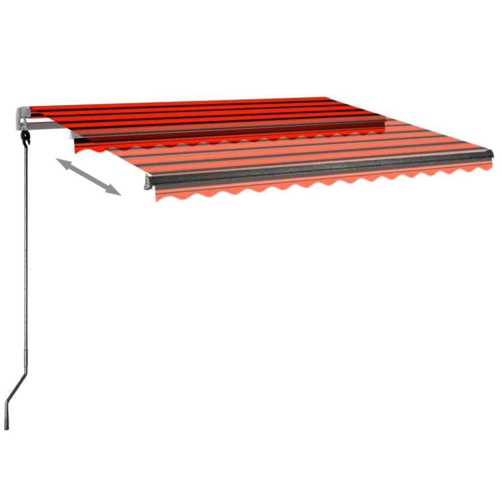 Vidaxl luifel automatique avec capteur de vent LED 300x250 cm brun orange