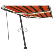 Vidaxl luifel extensible manuellement avec LED 350x250 cm orange et marron - afbeelding 1