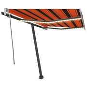 Vidaxl luifel extensible manuellement avec LED 350x250 cm orange et marron - afbeelding 2