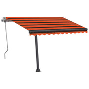 Vidaxl luifel extensible manuellement avec LED 350x250 cm orange et marron - afbeelding 3