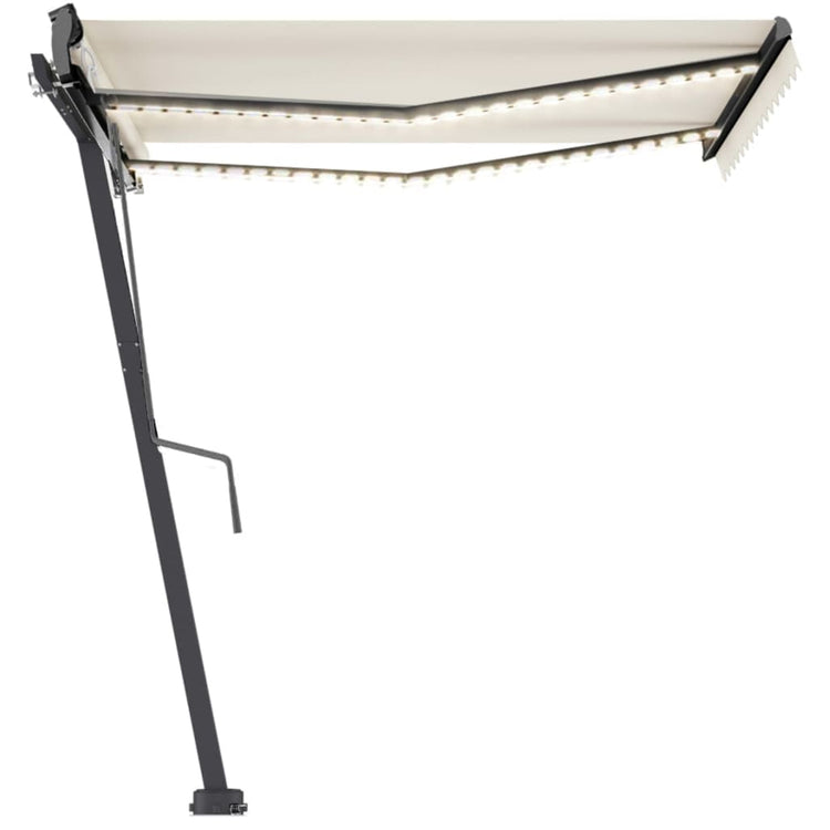 Vidaxl Luifel Automatique avec led et capteur de vent 350x250 cm couleur crème